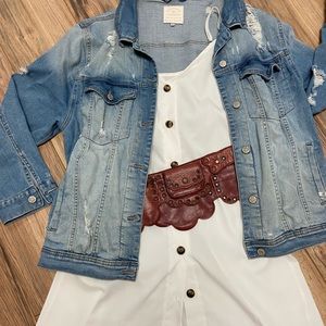 White Dress, size small, silky material